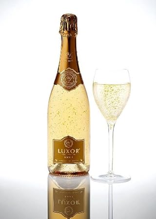 champagne w gold flakes