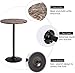 Bistro Pub Table Round Bar Height Cocktail Metal Base MDF Top Obsidian Table with Black Faux Marble Leg 23.8-Inch Top 39.5-Inch Height