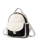 Cute Girl Small PU Leather Backpack Casual Daypack Handbag School Travel Satchel Bag BlackWhite