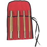 Pin Punch Set,Length 8",Brass,4PC