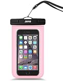 JOTO Universal Waterproof Pouch Cellphone Dry Bag Case for iPhone 11 Pro Max XS Max XR XS X 8 7 6S Plus, Galaxy S10 Plus S10e S9 Plus S8 + Note 10+ 10 9 8, Pixel 4 XL 3a 2 up to 6.8" -Clearpink