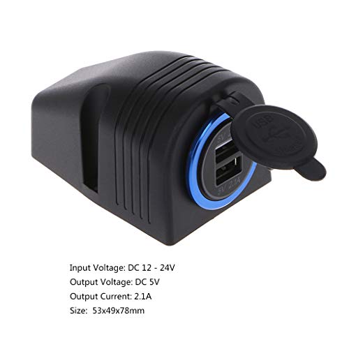 Sixsons Dual USB Car Charger Converter Adapter Fast Charger Socket Car Charger Base Convertor Waterproof Car Charge Electric Plug USB Socket LED Voltmeter for Car Truck Motorcycle Boat ATV