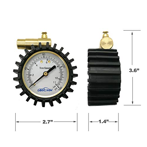 GODESON Presta Valve Tire Pressure Gauge with Bicycle Air Pressure Relief for Road Cycling Tires,Range to 160 PSI/11BAR