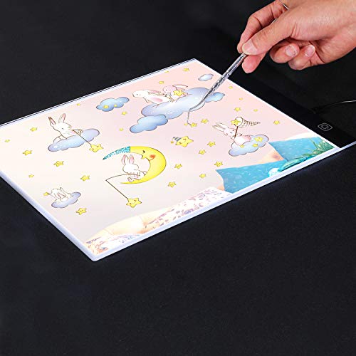 24 Pieces Craft Weeding Tools Set Craft Vinyl Tools with A4 Adjustable LED Light Box for