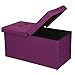 Otto & Ben Mellow Folding Box Chest with SMART LIFT Top Upholstered Tufted Ottomans Bench Foot Rest for Bedroom and Living Room, Orchid Purple 30
