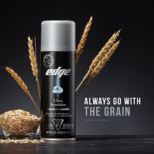 Edge Shave Gel for Men, Ultra Sensitive with Colloidal Oatmeal, (6 Pack