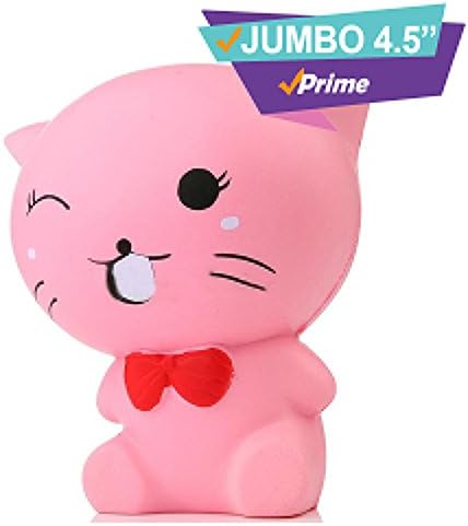 Cheap Jumbo Kawaii Pink Cat Slow Rising Squishy Prime |Cute Large Squishies Animal Toys| Scented Alpaca Strawberry Cake Paw Fat Cat Panda Koala| Pack Random Set |Soft Squeeze Stress Relieve (Cat Pink)