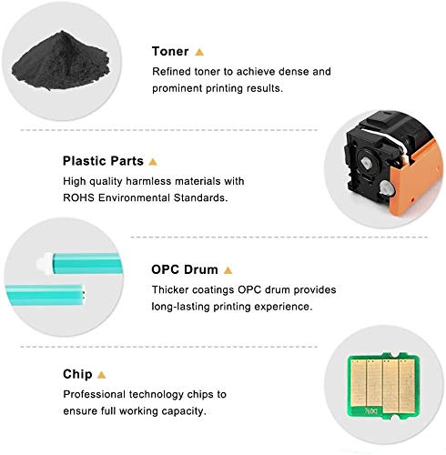 ICOMJET 207A Compatible Toner Cartridge Replacement for HP 207A W2210A Work for HP Color Laserjet Pro M255nw M255dw MFP M282nw M283fdn M283fdw (with chip,4Pack)