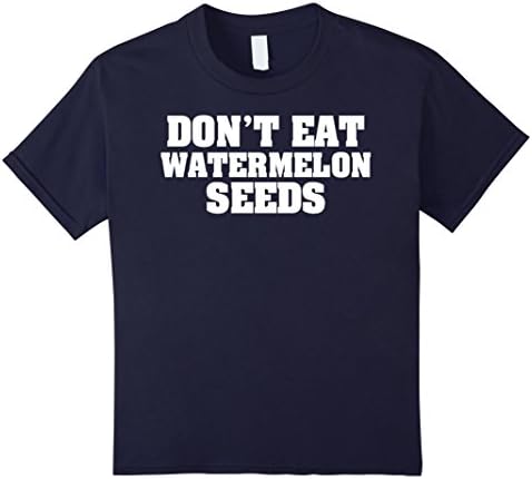 Kids Crew Neck T-shirt| Watermelon Seeds Don't Eat 6 Navy