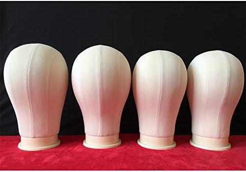 gainvictorlf Mannequin Model Pins Head Canvas Block Salon Shop Wig Hat Jewelry Display Stand - 22inch
