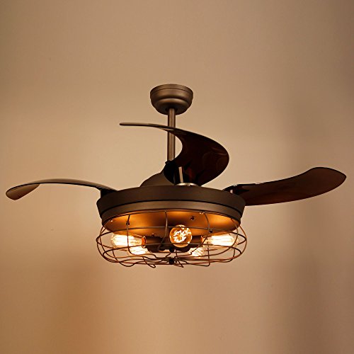 Parrot Uncle Ceiling Fan With Light 46 Inch Industrial Ceiling Fan