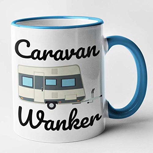 Generic Funny Rude Caravan Mug - Caravan Wanker (11oz, Blue)
