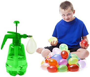 Water Balloon Filling Station Toy. Pumping station with 250 Water Balloons and Water pump for kids to play Color Green