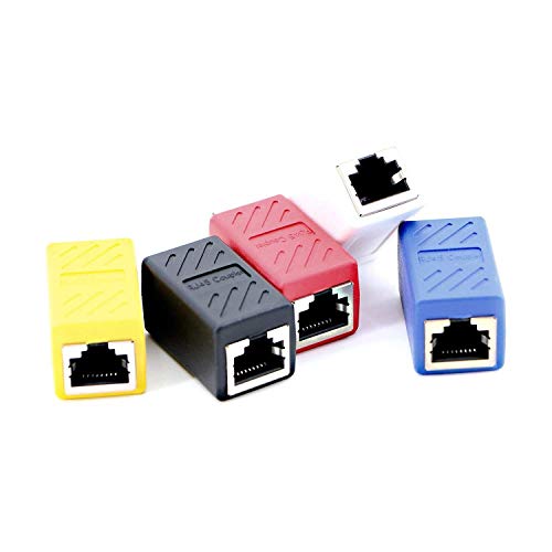 Pasow RJ45 Coupler in-Line Coupler Cat6 Cat5e Cat5 Ethernet Cable Extender Adapter Female to Female (5 Pack)