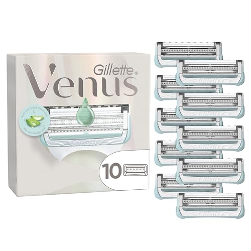 Gillette Venus per Peli e Pelle Della Zona Intima, 10 Lamette di Ricambio per Rasoio Parti Intime, Lamette Donna Gillette Venus Ricariche, Depilazione Intima Donna