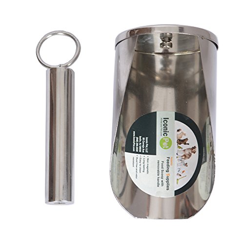 Iconic Pet 2-Cup Stainless Steel Pet Food Scoop with Removable Handle, Large/12-Inch