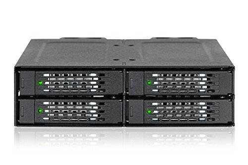 ICY DOCK ToughArmor Rugged Full Metal 4 Bay 2.5" NVMe U.2 SSD Mobile Rack For External 5.25" Bay - MB699VP-B