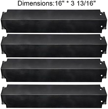 Set of 4 Charbroil, Kenmore Sears, Thermos, Lowes Model Grills Replacement Porcelain Enamel Steel Heat Plate (Dims: 16" X 3 13/16")