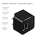 AMEMO 12W 2.4A Dual USB Port Wall Charger Adapter with Foldable Plug for Smartphones, Black