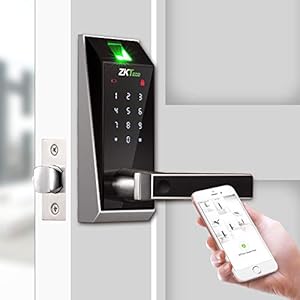 ZKTeco Smart Door Lock, Keyless Entry Door Lock Deadbolt with keypad, Fingerprint Door Lock, Electronic Deadbolt Lock, Biometric Door Lock Work with APP, Code, Fingerprint for Home