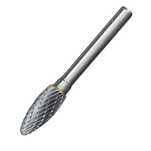 Carbide Burr KangTeer 10mm Dia 1/4" Shank Torch Shape Double Cut Tungsten Carbide Rotary File Cutting Burs Tool Rotary Drill Die Grinder Bits (10mm)