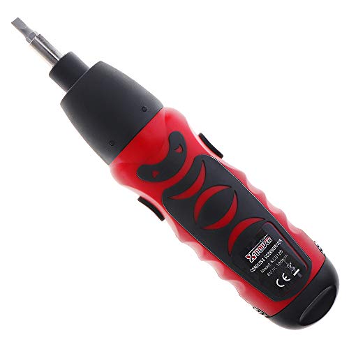 X-Power 6V Cordless Screwdriver, Battery Operated Electric Screw Driver with Bidirectional Switch and 14 Driver Bits Set for Household Maintenance
