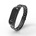 Sipring Replace Band Lightweight Stainless Steel Luxury Wristband Metal Ultrathin Strap For Xiaomi Mi Band 2 (Black)