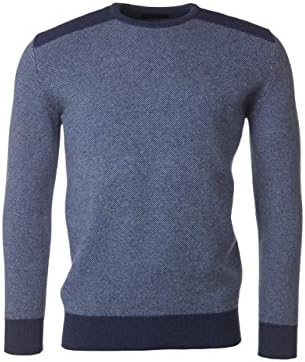 Hawick Knitwear Men's 100% Lambswool Birdseye Pattern Crew Neck Pullover-Rhapsody-XX-Large