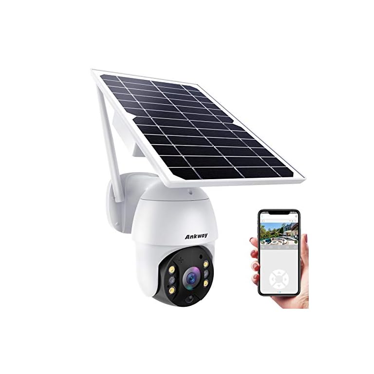 Ankway Solar Security Camera Outdoor with 18000mAh Rechargeable Battery