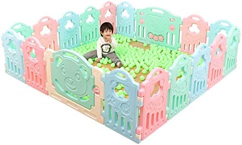 Playpen for Baby and Toddlers Activity Center with Game Panel & Play Mattress - Extendable Oversized 18 Colourful Plastic Panels Indoor Outdoor