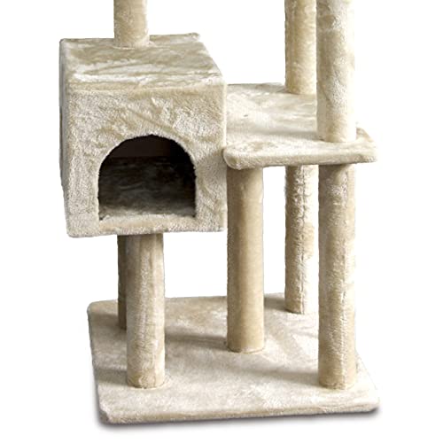 Amazon Basics Large Cat Condo Tree Tower with Dual Caves And Scratching
