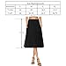 YiLiQi Women's Pocket Basic Solid Stretch Fold-Over Flare Midi Skirt