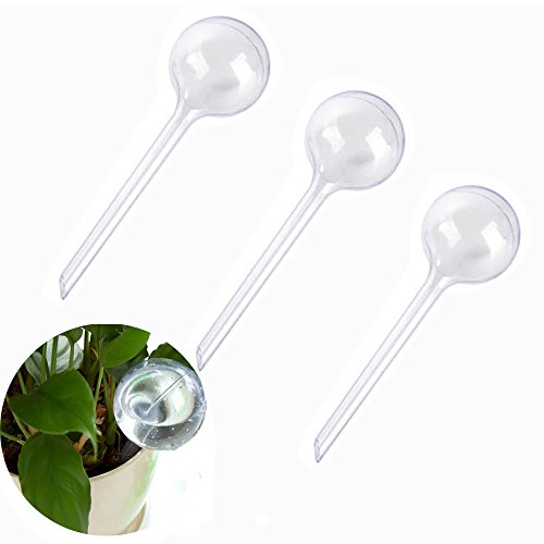 Giveme5 Pack of 3 Aqua Globes Small Plant Flower Automatic Self Watering PVC Bulbs Ball Garden Waterer Device Set (Transparent)