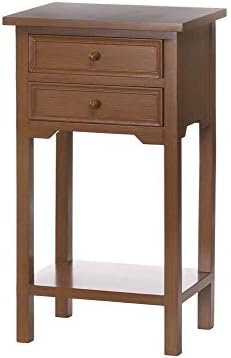 Natural Wooden Side Table 15.75x11.87x27.12
