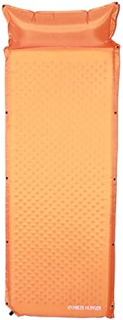 Ultra Lightweight Self Inflating Sleeping Pad with attached Pillow - Built for Backpacking, Camping, Hiking, Hammocks, Tents, and More! (Orange)