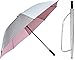Fashion Helpers Pink Lining - Silver Vented Windproof UV Umbrella- 50 inch Arc Canopy
