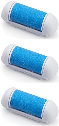 Pamperped Extra Coarse Refill Roller Heads - Professional Grade Replacement rollers - Buffs away rough, dry and calloused skin - Compatible with Multiple Brands of Electronic Pedicure Foot File Callus Removers - Smoothness Guaranteed - Pack of 3 BLUE