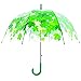 Kung Fu Smith Auto Open Clear Bubble Umbrella for Girls & Boys, See Through Dome Shape Rain Umbrella