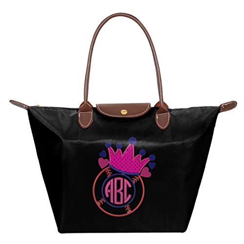 BASEBALL CROWN MONOGRAM APPLIQUE MACHINE Creative Waterproof Nylon Tote Bag Handbag