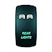 QUNQI STAR 5 pin Laser Backlit Rocker Switch REAR LIGHTS 20A 12V On/off LED Light Toggle Switch (Green)