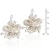 Mother of Pearl and Cultured Freshwater Pearl Hawaiian Plumeria Flower .925 Silver Earrings