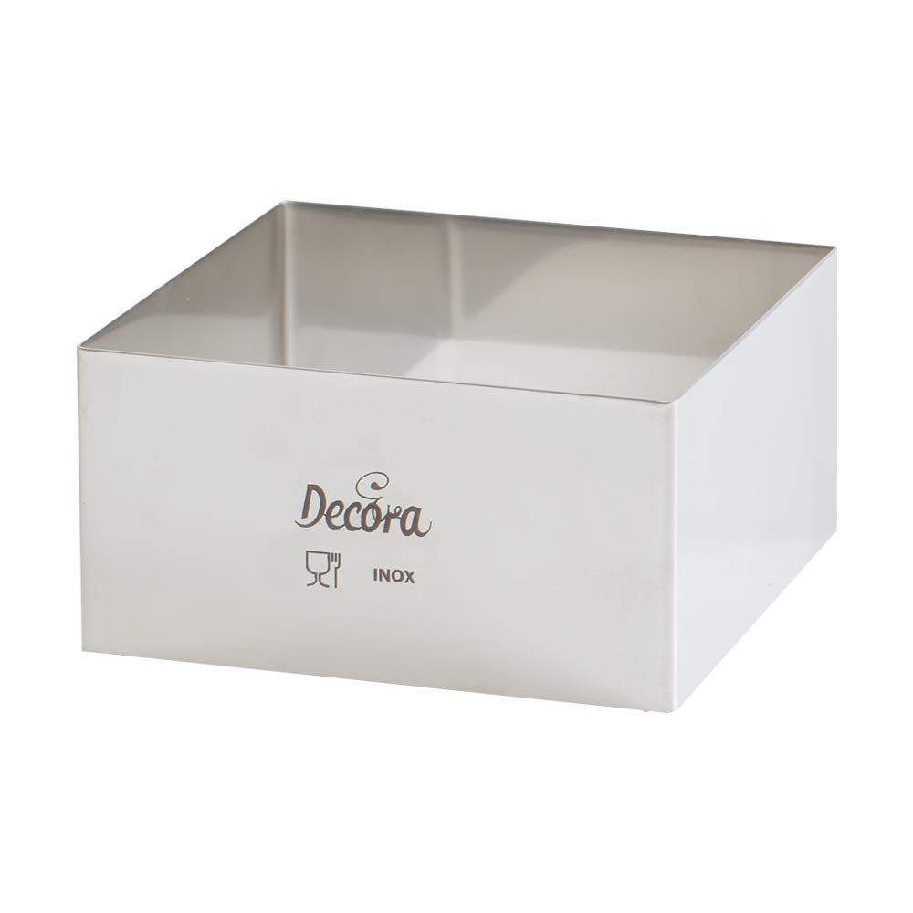 DECORA Stainless Steel Square, Silver, 20 x 26 x 4.5 cm