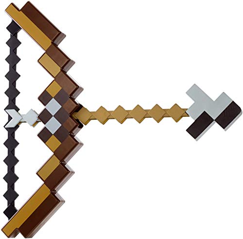 ZS-Juyi Pixel Mosaic Bow and Arrow Toy Set Kids Birthday Party Adventure Kit Pickaxe for Boys and Girls not Minecraft (Black)