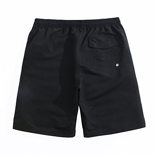 SULANG Men's Lightweight Quick Dry Hawaii Board Shorts Black Small 3132 Sporting Goods Water