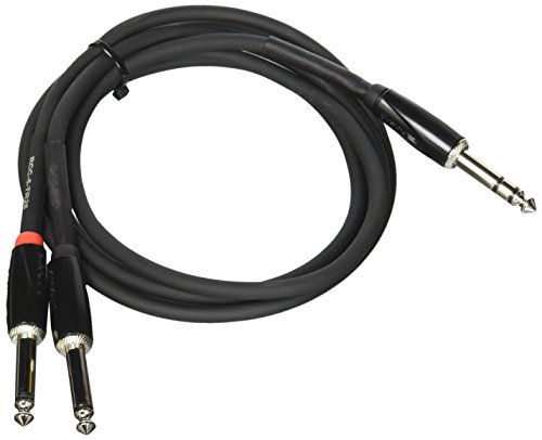 Roland 5ft Interconnect Cable, 1/4" TRS(Male)-Dual 1/4", Black series (RCC-5-TR28)
