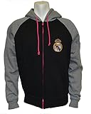 Real Madrid Zip Front Fleece Hoodie Sweatshirt Jacket Black HOT Pink Gray NEW Season 2014-2015 Soccer