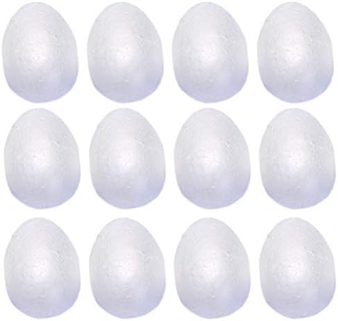 GOODYBOM 12pcs Easter Foam Eggs Natural White Styrofoam Eggs Easter Egg Toy for Kids Children DIY Craft Painting Easter Party Decorations 10cm