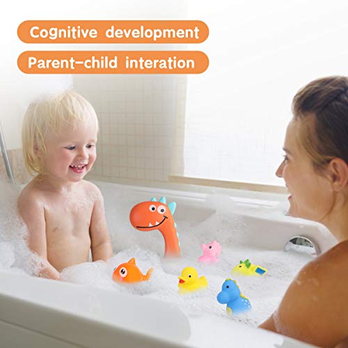 Think Wing Baby Bath Toys Rubber Pool Toy for Toddlers 20 Packs Swimming Sprinkle Bathtub Shower Gift for Kids Animal Recognize Educational
