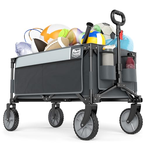 Timber Ridge Collapsible Outdoor Folding Wagon Cart Heavy Duty Camping Patio Sh…