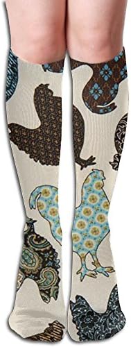 Fun Chicken Animal Knee High Socks Softball Tube Socks Thigh High Socks For Women